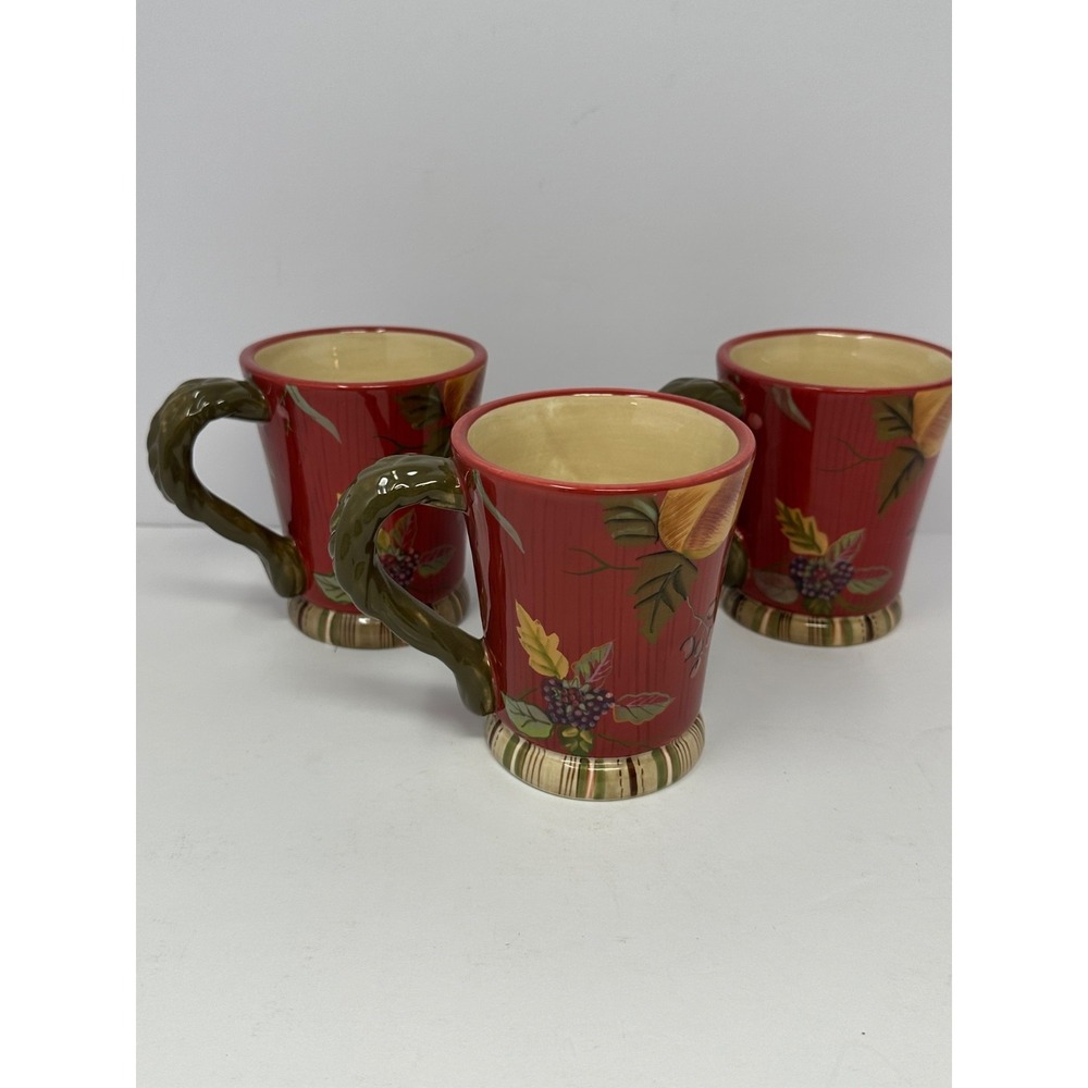 Set of 3 Tracy Porter Octavia Hill Garden Collection 10 Oz Coffee/Tea Mugs A2
